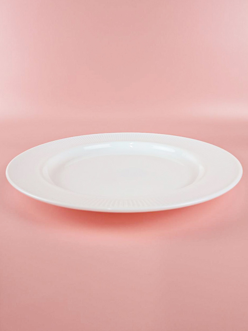 Тарелка обеденная Lavenir HoReCa "Stripes" 25 см, 10" OUSP100 WHITE  стеклокерамика 106339