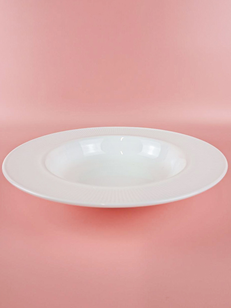 Тарелка суповая Lavenir HoReCa "Stripes" 23,5 см, 9.5" OUSTP-95 WHITE стеклокерамика 106337
