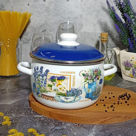 Кастрюля сф. 4л. белосн. Горная лаванда 6RC201M 