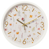3027-052 (10) Часы настенные круг d=30см, корпус белый "Цветочный паттерн", Рубин
