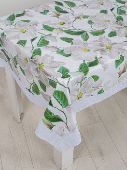 Скатерть Flannel в рулоне 10шт 122х152 см, Белая орхидея 14888