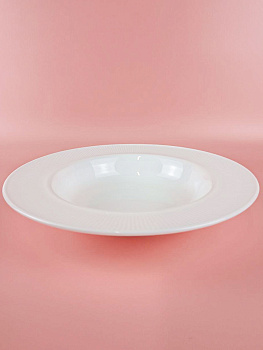 Тарелка суповая Lavenir HoReCa "Stripes" 23,5 см, 9.5" OUSTP-95 WHITE стеклокерамика 106337