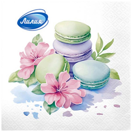 Салфетки бумажные "Лилия""Десерт" 33х33 2-х сл.20л