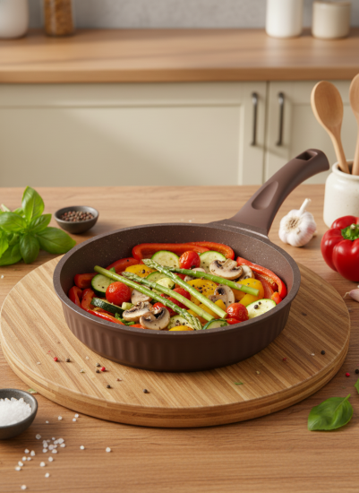 Сковорода 240мм с ручкой, АП линия "Stella"(mokko) ссм240а