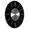 Часы настенные из стекла, d=33см, чёрный+серебро, открытая стрелка, "Пластинка" Рубин 3300-002 ,,