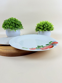 Тарелка десертная Eclipse "Сочные ягоды" 20,5 см, 8" т8-7682#  (эконом) фарфор 84809