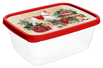 Контейнер для продуктов прямоугольный 1,5л с декором "Игрушки" (красный) 223137606/03