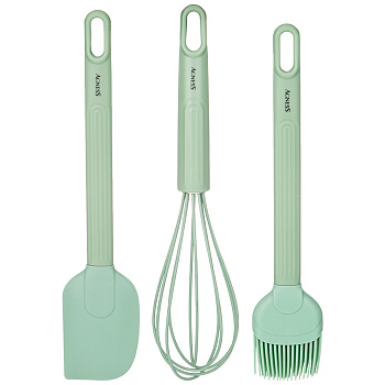 НАБОР: ВЕНЧИК, ЛОПАТКА, КИСТОЧКА AGNESS, 3 ПРЕДМЕТА 671-002