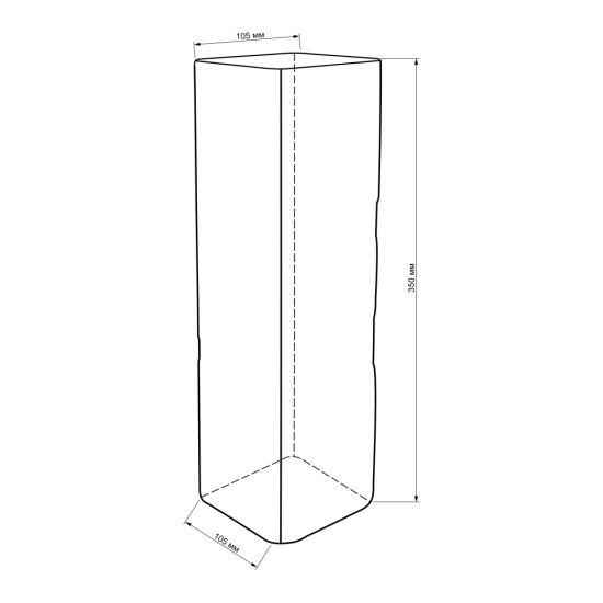 Ваза "Квадро" большая 105мм*105мм h-350мм 1904-Н5 "Браун" 