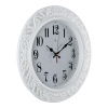 4051-103W Часы настенные "Рубин" Классика круг с узором d=39,5см, корпус белый