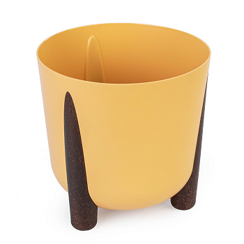 Кашпо на ножках "Жардин" 21л (с дренажной вставкой) (горчичный) М9128