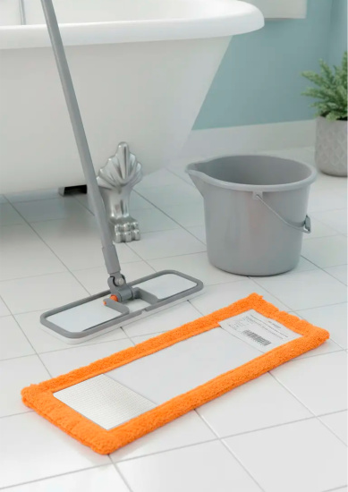 Насадка для швабры Бархат EZ014 на резинке оранжевая