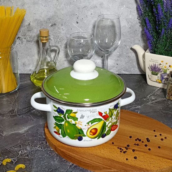 Кастрюля 2,0л цил. Авокадо 6RD161М белосн.