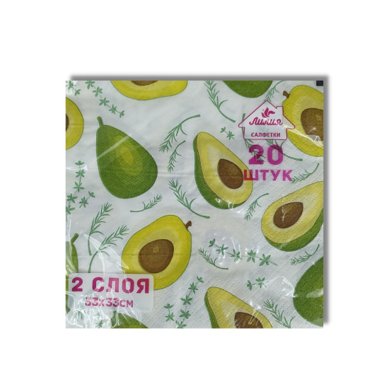 Салфетки Лилия 33х33 "Авокадо" 2сл 20л (8011)