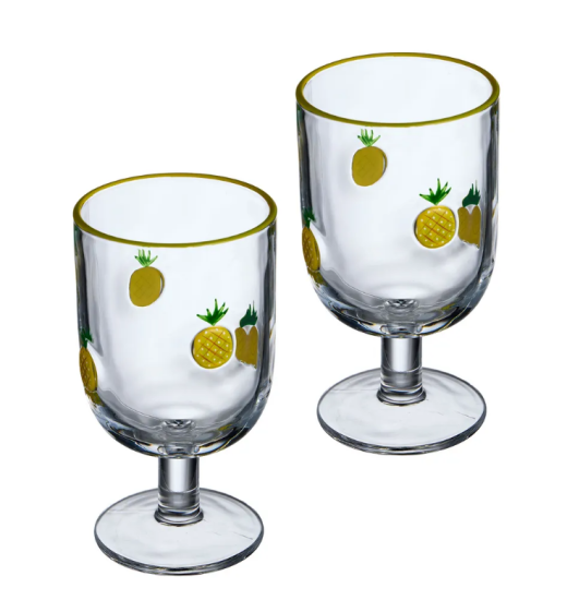 НАБОР БОКАЛОВ ДЛЯ ВИНА "FRUITY PINEAPPLE" ИЗ 2 ШТ. 350 МЛ (685-137)