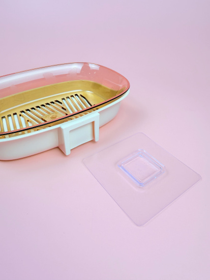 Мыльница настенная/настольная (пластик) цвет микс OLS-033А-23