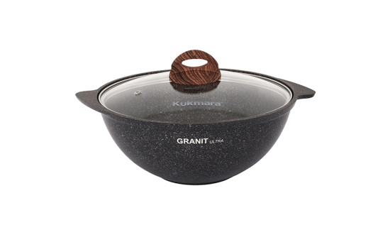 Казан для плова 4,5л со стекл крышкой, АП линия "Granit ultra" (original) кго47а