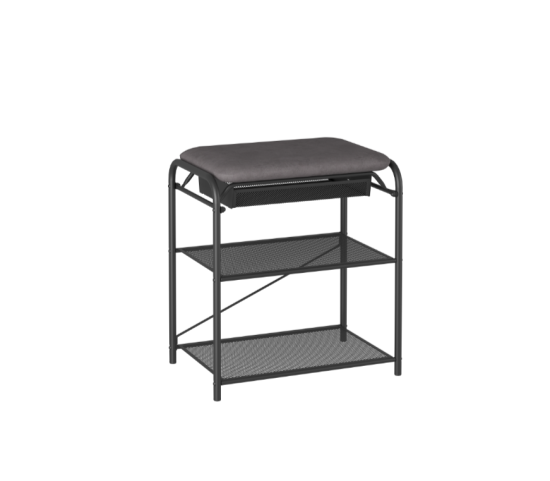 Подставка для обуви "Гранада 13В_НБК" с сиденьем и ящиком нубук (Черный) 