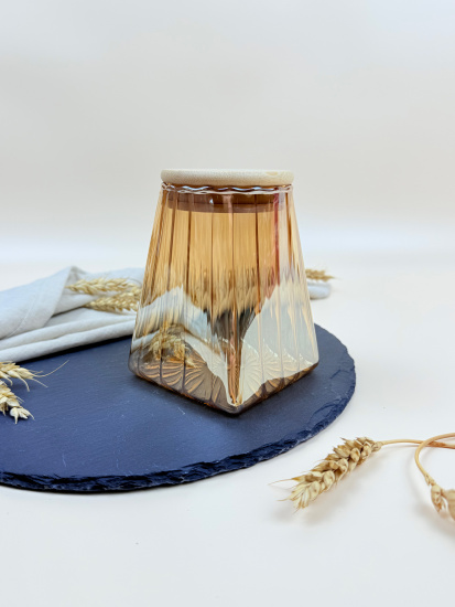 Банка для хранения с бамбуковой крышкой 550мл OLS-339-33