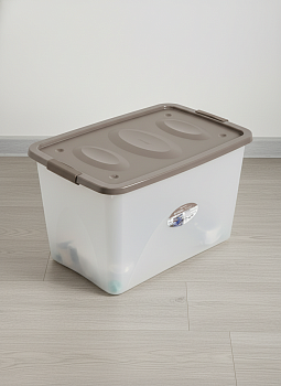 Ящик универсальный "Астело" 600х400х360мм на колесиках коричнево-серый С666КСЕР