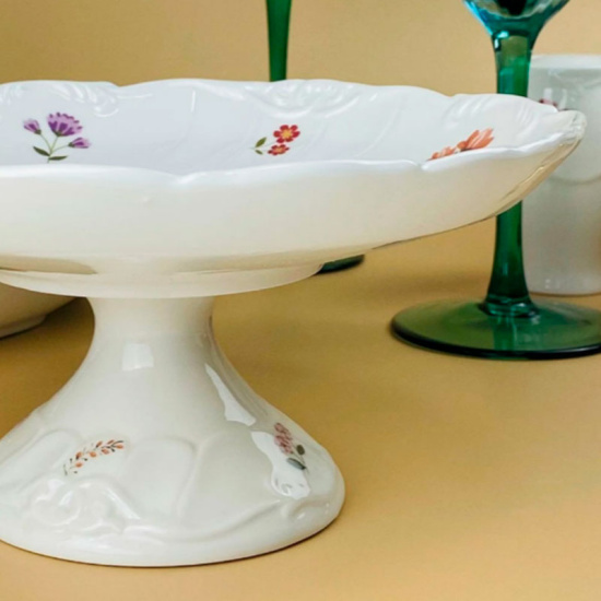 Блюдо 19,5х9см на ножке КРОКУС в под.уп. 109-210