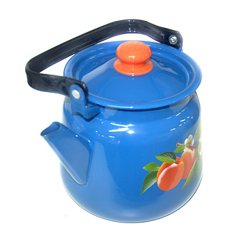 Чайник для плиты 3,5л эмаль С2716.34 сфер. декор васильковый с кнопкой Чайник для плиты 3,5л эмаль С2716.34 сфер. декор васильковый с кнопкой