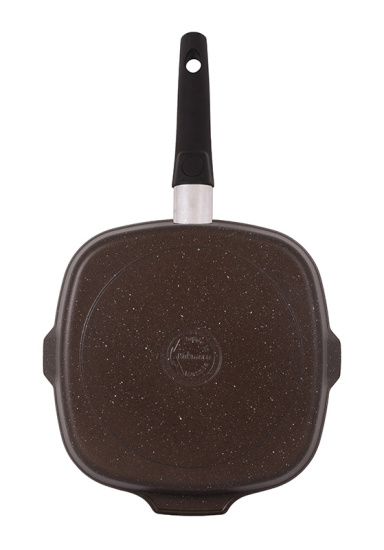 Сковорода-гриль квадратная 280*280мм со съемной ручкой, АП (кофейный мрамор) сгкмк281а,,