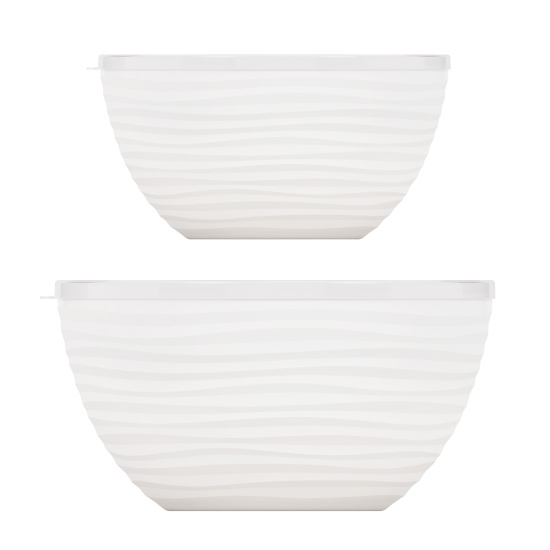 Набор чаш "Оазис" 2,5л и 4л (с крышкой) (белый) М8716