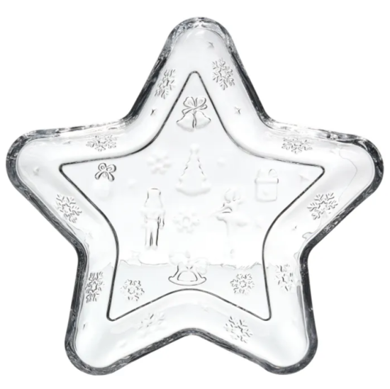 БЛЮДО СЕРВИРОВОЧНОЕ "ЩЕЛКУНЧИК" В ФОРМЕ ЗВЕЗДЫ, 21*21*2,5 СМ 355-408