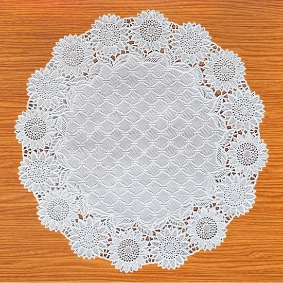 Салфетка Grace Лейс 30*30, белый перламутр, круг LO-0902PU