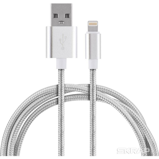 Кабель Energy ET-01 USB/Lightning, цвет - серебро 006371