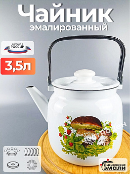 Чайник для плиты 3,5л С-2713П2/4Рч "Грибная поляна" 