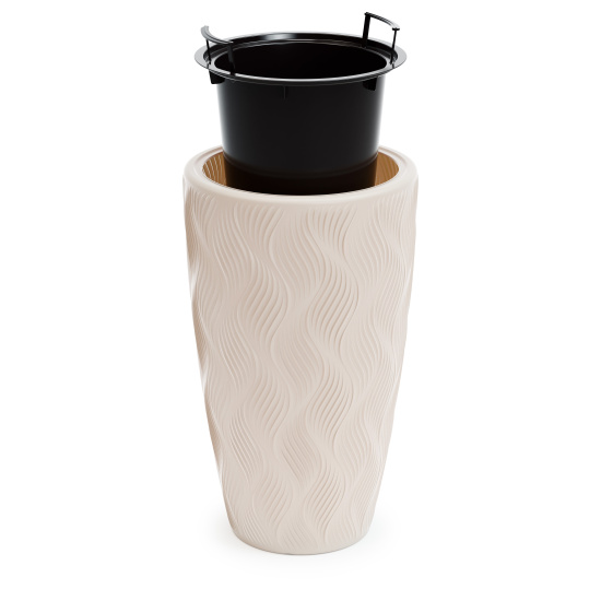 Кашпо "Флэйм" 61л (со вставкой 289х230мм) (св.бежевый) М8888