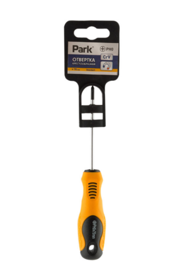 Отвертка Park Standart PH0х7,5см, двухкомпонентная рукоятка, крестовая 008393