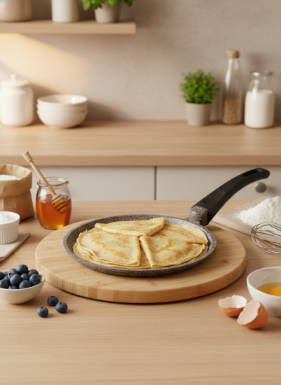 Сковорода блинная с антипригарным покрытием с ручкой soft-touch серии "АЛТАЙ" д.24 0824-07 