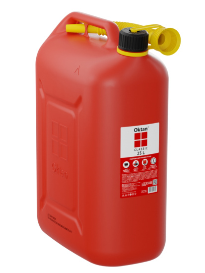 Канистра пластиковая 25л с гибким носиком для ГСМ OKTAN CLASSIC RED (121 514) А1-01-05