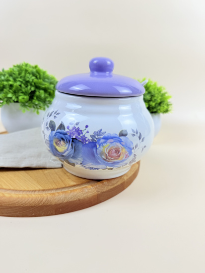 Сахарница Lavenir  "Сиреневый букет" 600 мл, 12,5 см HC210-P85 с ложкой доломит 54691 Сахарница Lavenir  "Сиреневый букет" 600 мл, 12,5 см HC210-P85 с ложкой доломит 54691