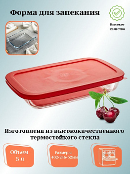 РК-0049/2 Прямоугольная форма для запекания с крышкой 3,0л "Забава" 