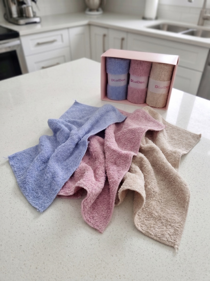 Набор салфеток из микрофибры 3шт., 30*30см, в подарочной упаковке OLS-354-2(307181)/OLS-793-1