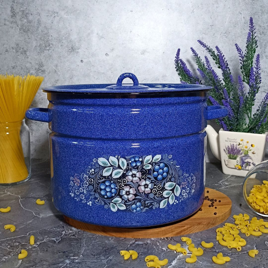 Кастрюля 12,5л цил. син. с зерн. Голубика 1с300с Кастрюля 12,5л цил. син. с зерн. Голубика 1с300с