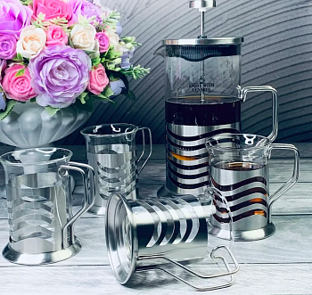 Френч-пресс 1000мл и 4 стакана 200мл 139-039