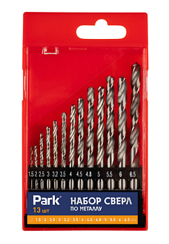 Набор сверл по металлу HSS 13шт (1,5-6,5мм) 107348