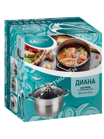 Кастрюля 6,0л "Диана" KT01-D-52