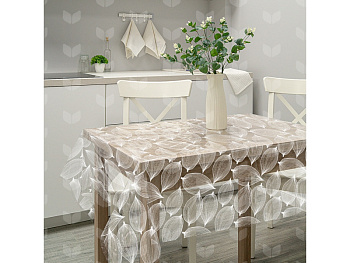 Клеенка столовая ПВХ  "Муза" 1,32х22м - Физалис 019-white,,
