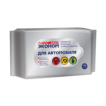 Салфетки влажные №70 для автомобиля Эконом smart 30243