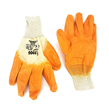 Перчатки садовые полиэстер с нитриловым обливом, белые 60гр. OLS-P-10