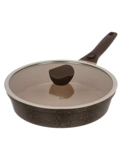 Сковорода 280/70мм Горница ДУЭТ Шоколадный мусс индукц. съем/руч. с кр. (п/у), Ис8284Дш