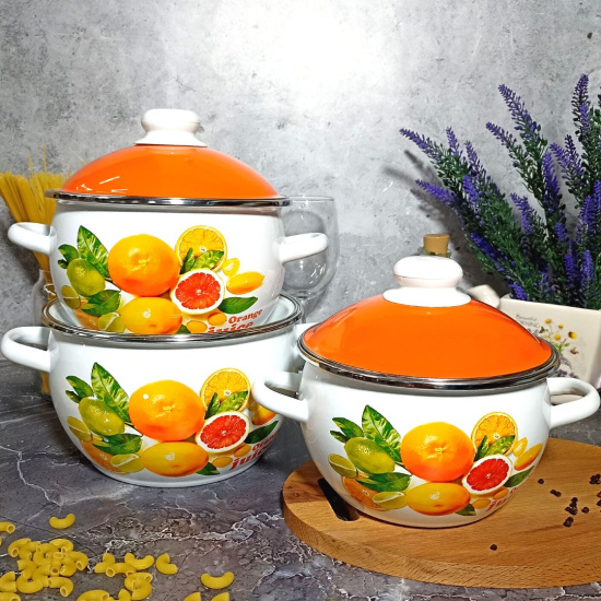 Набор из 3 предметов №02 "Orange" белоснеж. 6КН021М Набор из 3 предметов №02 "Orange" белоснеж. 6КН021М