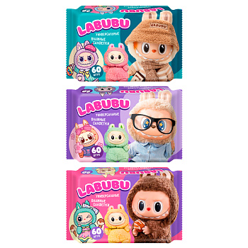 Салфетки влажные №60 LABUBU №60 универсальные mix 81114