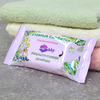 Салфетки влажные Wikky *15 "Универсальные освежающие для всей семьи"